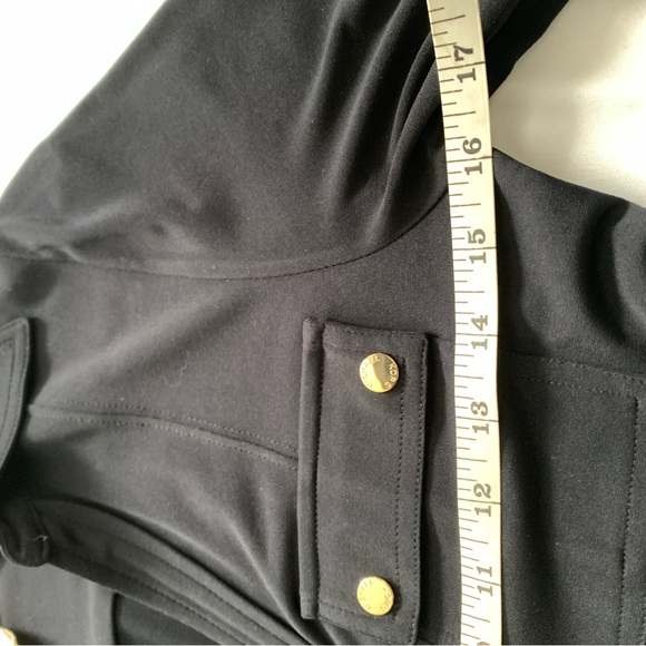 Michael Kors Navy Long Sleeve Dress with Gold Buttons - Picture 3 of 6